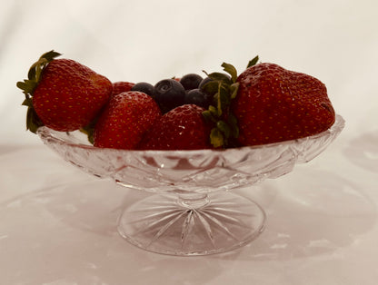 Small  Vintage Crystal Cut Glass Cake Stand