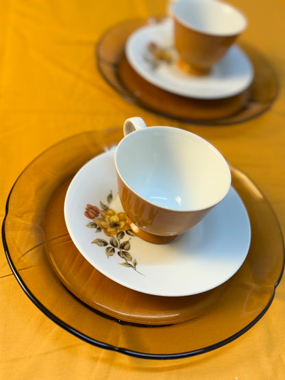 Vintage Yamato Tea Cup And Saucer x4