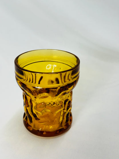 Vintage Bormioli Amber Textured Glass