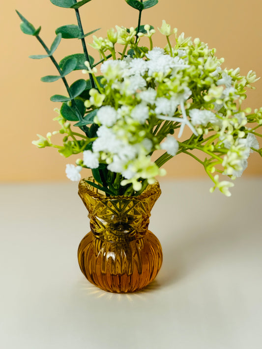 Amber Mid Century Retro Bud Vase