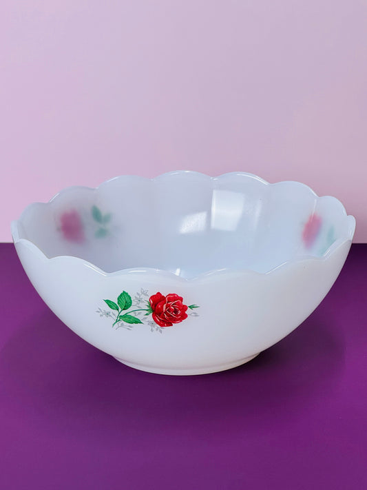 Vintage Arcopal France MIlk Glass Bowl