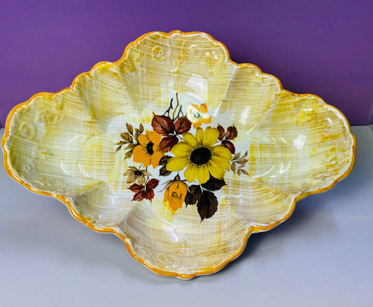 Old Foley Yellow Flower Large Tinket Dish