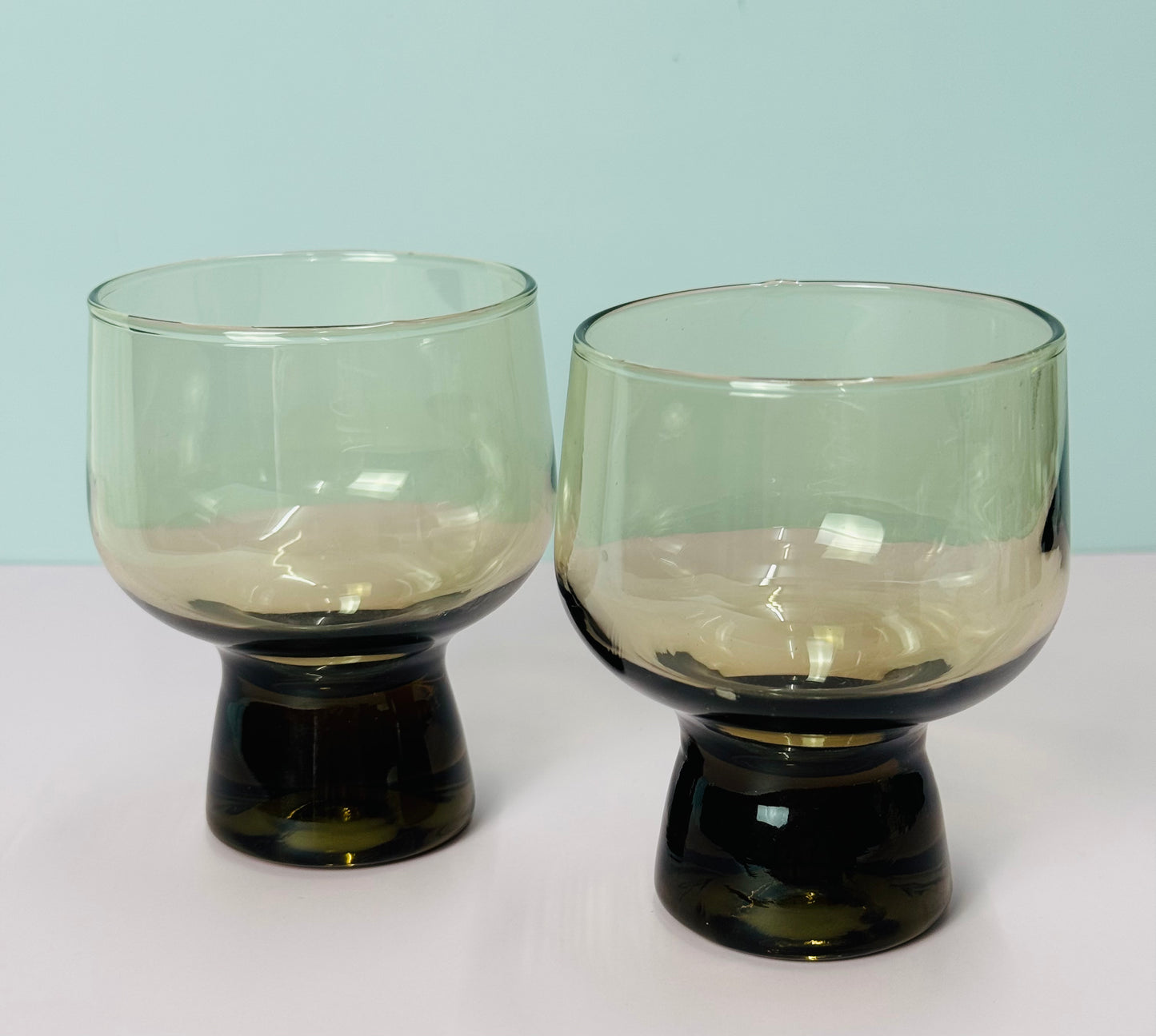 Vintage Brown Regis Crowning Glasses x4