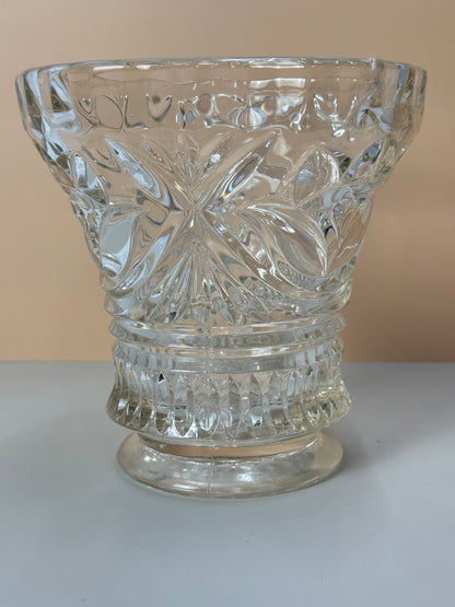 Vintage Depression Glass Clear Wide Top Glass