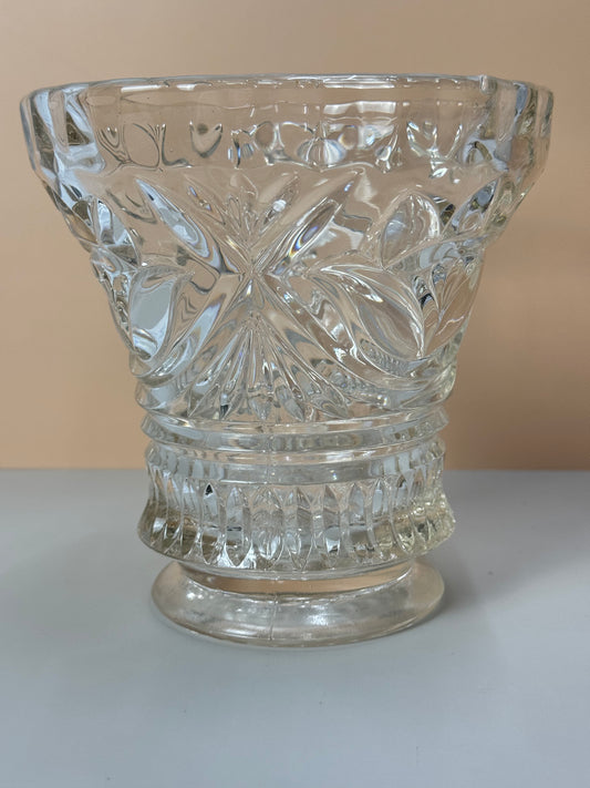 Vintage Depression Glass Clear Wide Top Glass