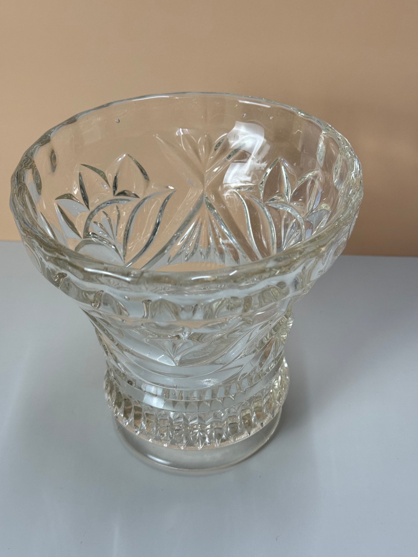 Vintage Depression Glass Clear Wide Top Glass