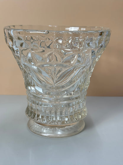 Vintage Depression Glass Clear Wide Top Glass