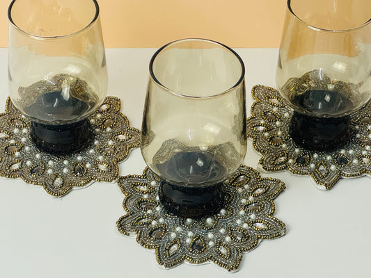 Hand-Beaded Coasters 6 set